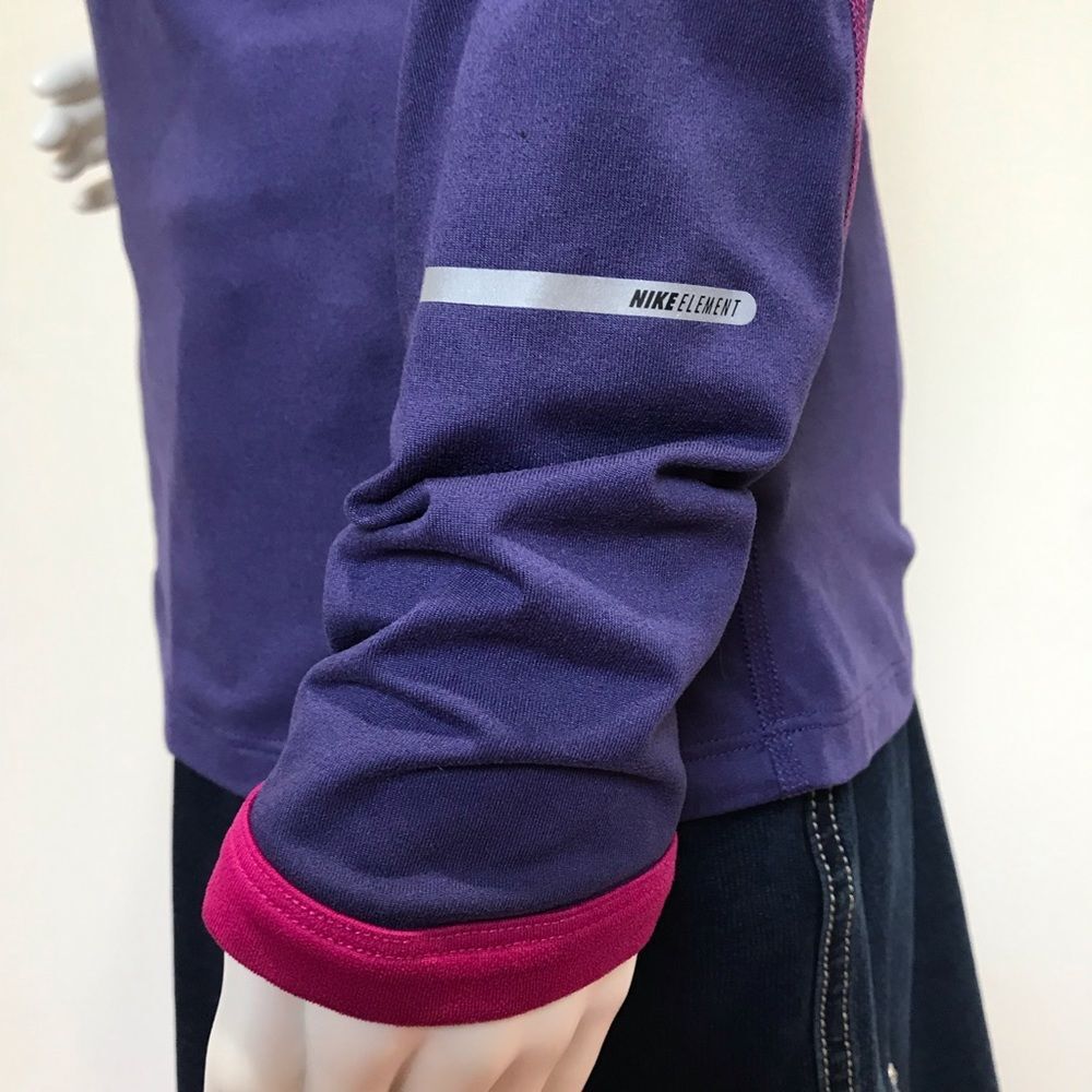 Nike Element Dri-Fit 3/4 Zip Running Pullover Thumb Holes Purple Pink Sz S - Picture 5 of 9